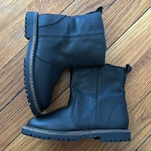 Zara kids girls leather zip boots black 25 - 9